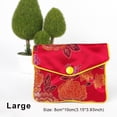 thumbnail image 3 of Yuarrent Monedero de seda, bolsa de satén rojo, pequeño bolso de baratija, bolsillo de brocado de estilo chino multiusos, regalos de dulces de Almacenamiento y organización del hogar Type1 rojo, 3 of 6