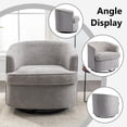 thumbnail image 6 of Swivel Barrel Chair, 360 Degree Swivel Barrel Club Chair, Comfy Chenille Round Accent Sofa Chair for Living Room, Leisure Armchair for Bedroom, Office, 6 of 8