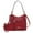 Red, variant on MKF Collection Maeve Vegan Leather Women's Shoulder Bag & Wristlet Pouch, Modern Hobo Purse Handbag by Mia K - Brown