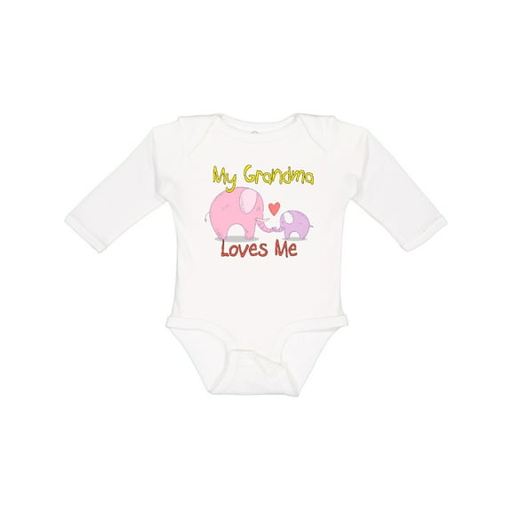 Inktastic My Grandma Loves Me Boys or Girls Long Sleeve Baby Bodysuit
