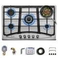 thumbnail image 2 of Hothit Propane Gas Cooktop 30" Inch, 5 Burner Built-in Stainless Steel Gas Stove Top, LPG/NG Dual Fuel, Include Gas Pressure Regulator Gas Range, 2 of 5