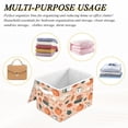 thumbnail image 6 of Yayeee Collapsible Cube Storage Bin with Lid Fabric Closet Decorative Basket with Handles, Pink Fall Coffee, 6 of 7
