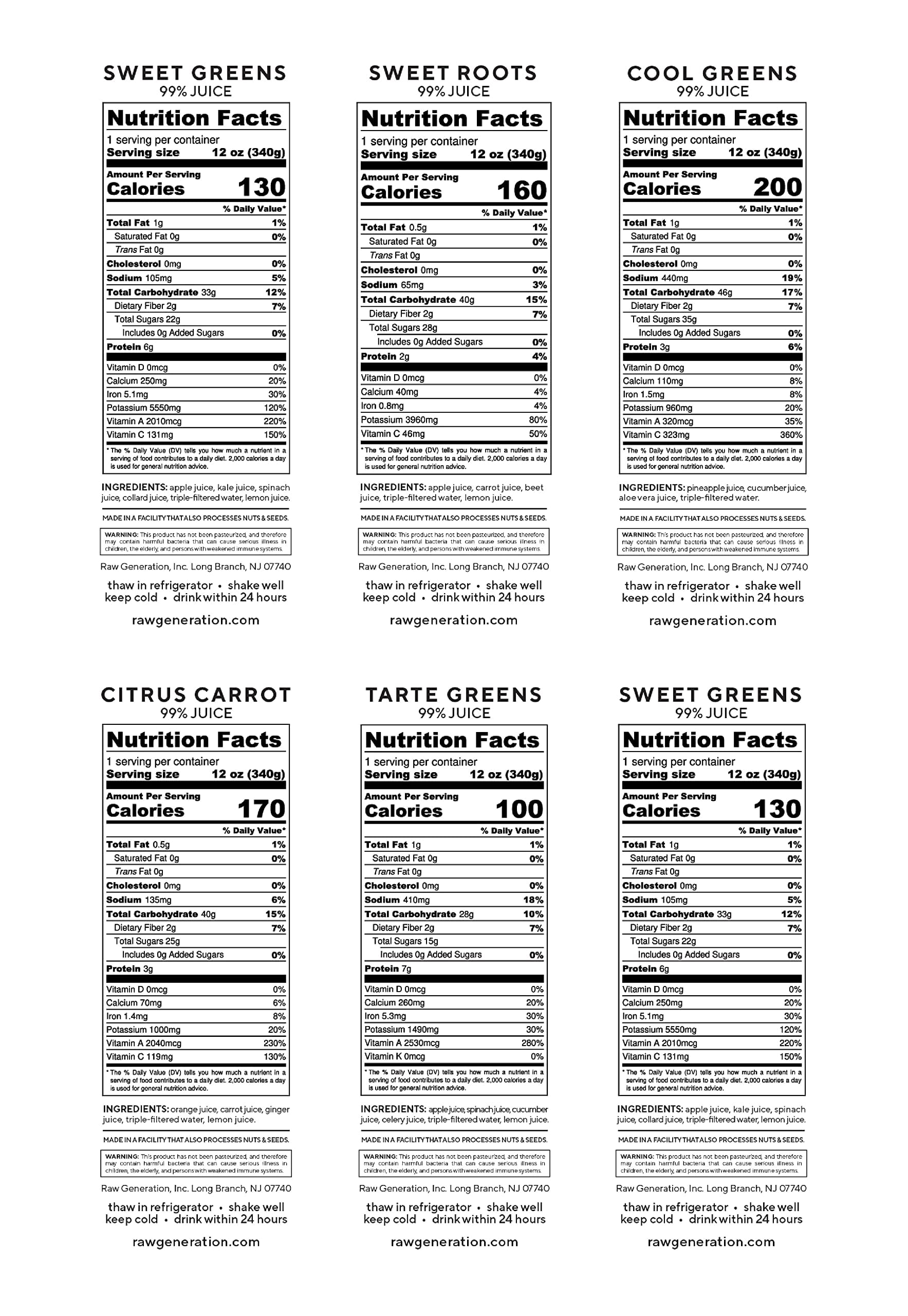 Raw Generation 3-Day Juice Cleanse - 18 Cold-Pressed Juices | Flash-Frozen, Plant-Based Juice Refresh- Convenient, On-the-Go Wellness Routine