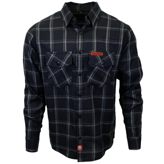 The "Slasher" Black & Grey Flannel (Hidden Snap Collars)