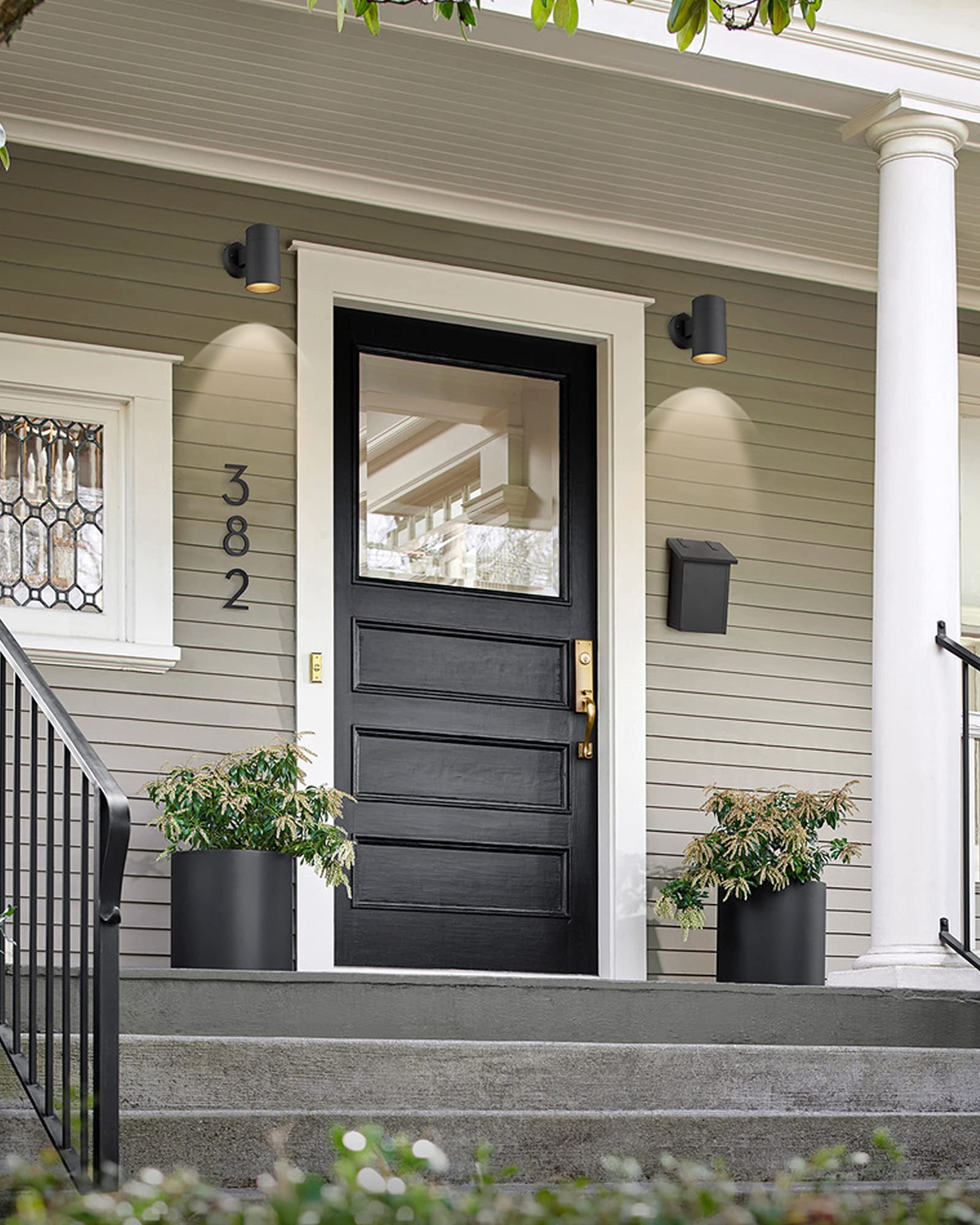 Outdoor Sconce Lights Exterior  Black Wall Patio Light Fixture Porch - 4 Pack