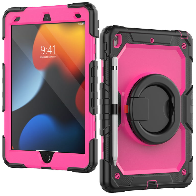SEYMAC iPad 9th/ 8th/ 7th Generation Case 10.2 2021/2020/2019, Full-Body  Shockproof Heavy Duty Protective Case with Screen Protector, 360° Rotating