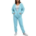 thumbnail image 2 of Sweatsuits Women 2 Piece Outfit Fleece Zip Up Jacket Oversized Hoodie Jogger Sweatpants Set Cozy Matching Sweat Sets, 2 of 6