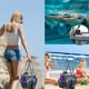 thumbnail image 5 of Bolsa de Playa, Diseño de Malla Antiarena, Gran Capacidad, 9 Bolsillos de Malla y Compartimento con Cremallera, Ideal para Playa, Piscina, Vacaciones, Viajes, Ligera, 18 X 14 X 20 Cm, 5 of 7