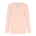 thumbnail image 4 of Women Fashion Casual Long Sleeve Solid Color Tops Shirts Blouses Tops Pink Women Blending Shirts Women Shirts(XL), 4 of 6