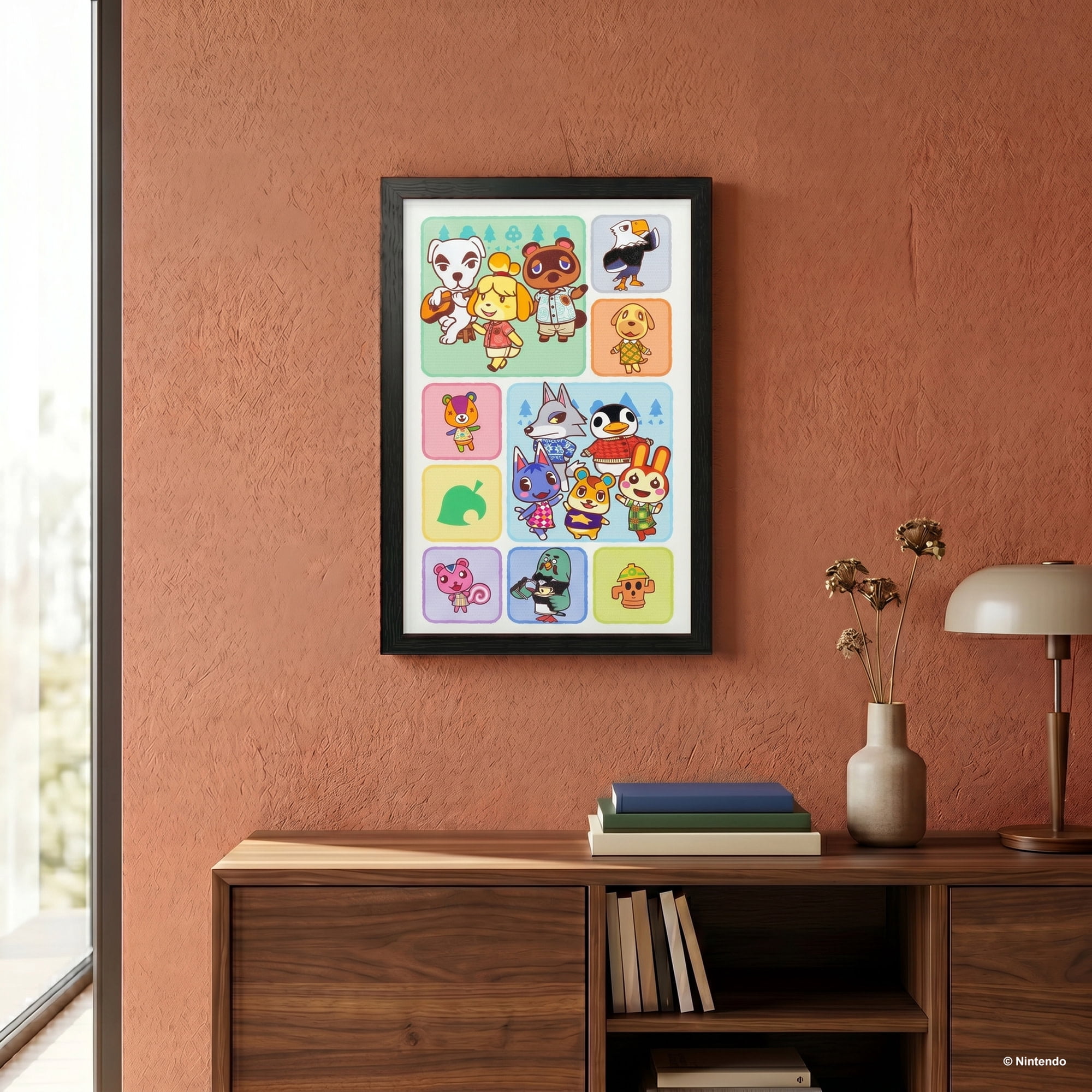 Pyramid America: Animal Crossing: Scene Grid - 11x17 Framed Gel Coated Poster - Video Game Artwork, Licensed Nintendo Wall Decor, Collectible Print