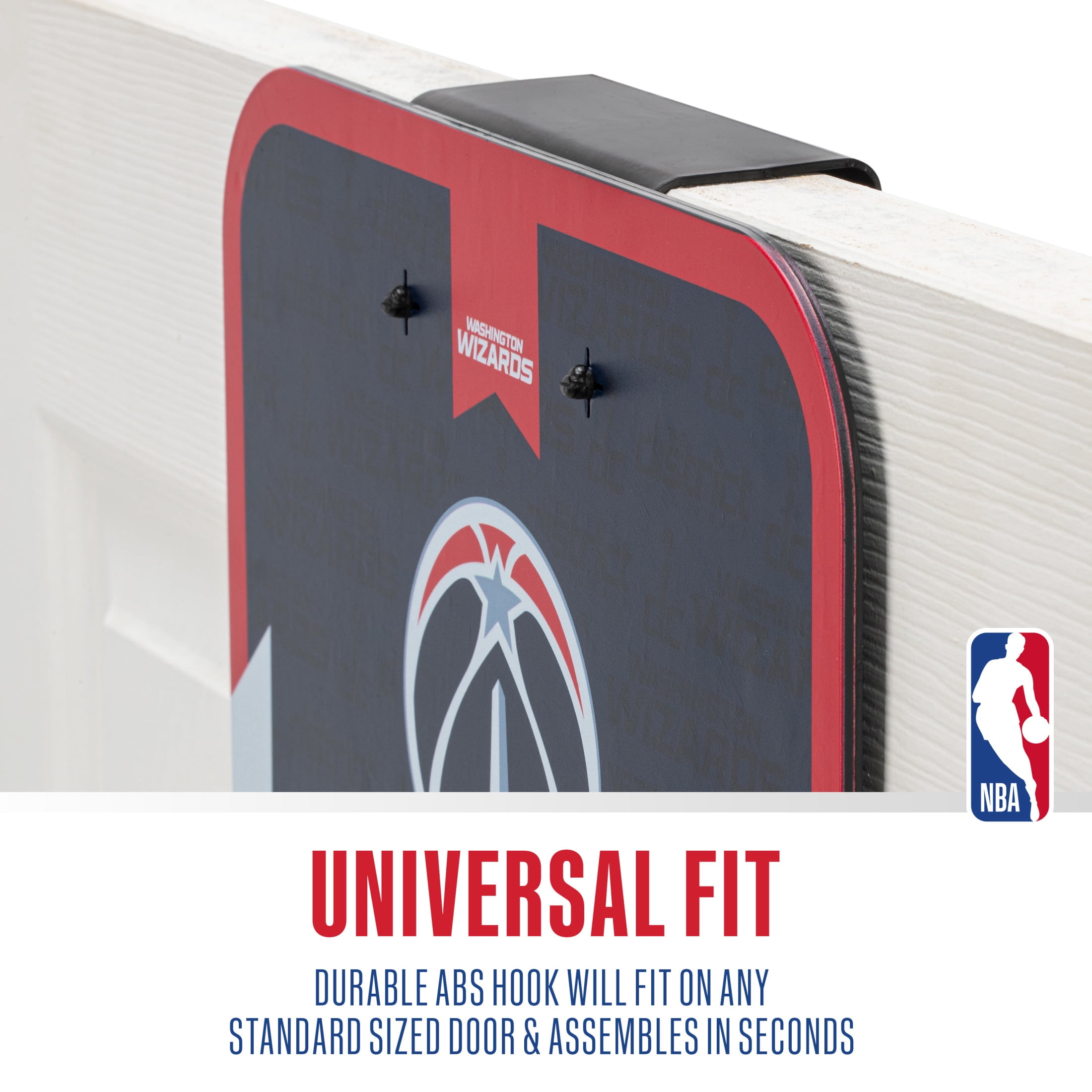 Franklin Sports NBA Washington Wizards Mini Over the Door Basketball Hoop - Kids Indoor Mini Basketball Hoop with Basketball - NBA Fan Shop Mini Hoop for Bedroom + Office