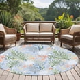 thumbnail image 4 of Round Rugs 5Ft, Green Coral Ocean Round Area Rug Washable Indoor Throw Carpet, Summer Shell Starfish Coastal Beach Soft Non Slip Circle Rug for Cabinet Bathroom Home Decor Aesthetic, 4 of 8