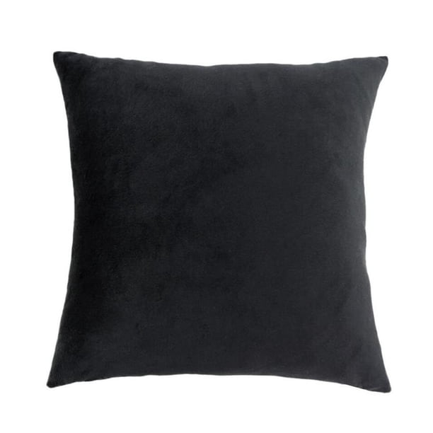 Bewildely Funda de almohada de felpa corta, funda de cojín para sofá y silla, funda de cojín decorativa para el hogar Decoración del hogar negro Bewildely HA7777-07B