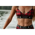 thumbnail image 2 of Women's Soft Spandex Triangle Adjustable Plaid Sports Bra, 2 of 13