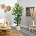 thumbnail image 3 of Nearly Natural 7ft Kentia Palm in Natural Cotton Multicolored Woven Planter, 3 of 4