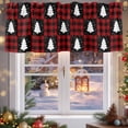 thumbnail image 5 of Valances for Windows Winter Christmas Rod Pocket Cafe Window Treatments Valance Curtains for Kitchen Bathroom Laundry Basement Windows 60"x14", 5 of 7
