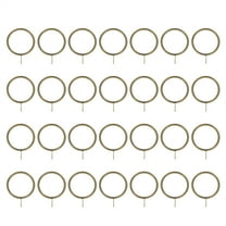 Uxcell 28 Pcs Curtain Rings with Eyelets, 1.5"ID Sliding Smoothly Metal Drapery Ring Fit Up to 1 1/4" Curtain Rod, Bronze