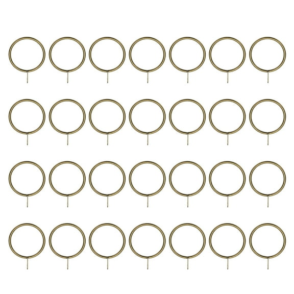Uxcell 28 Pcs Curtain Rings with Eyelets, 1.5"ID Sliding Smoothly Metal Drapery Ring Fit Up to 1 1/4" Curtain Rod, Bronze