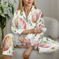 thumbnail image 6 of Picia colorful easter eggs Pattern Women’s Long-Sleeve Sleepwear Set - Soft 2-Piece Loungewear with Pockets, Comfy PJs for Relaxing Nights-Medium, 6 of 7