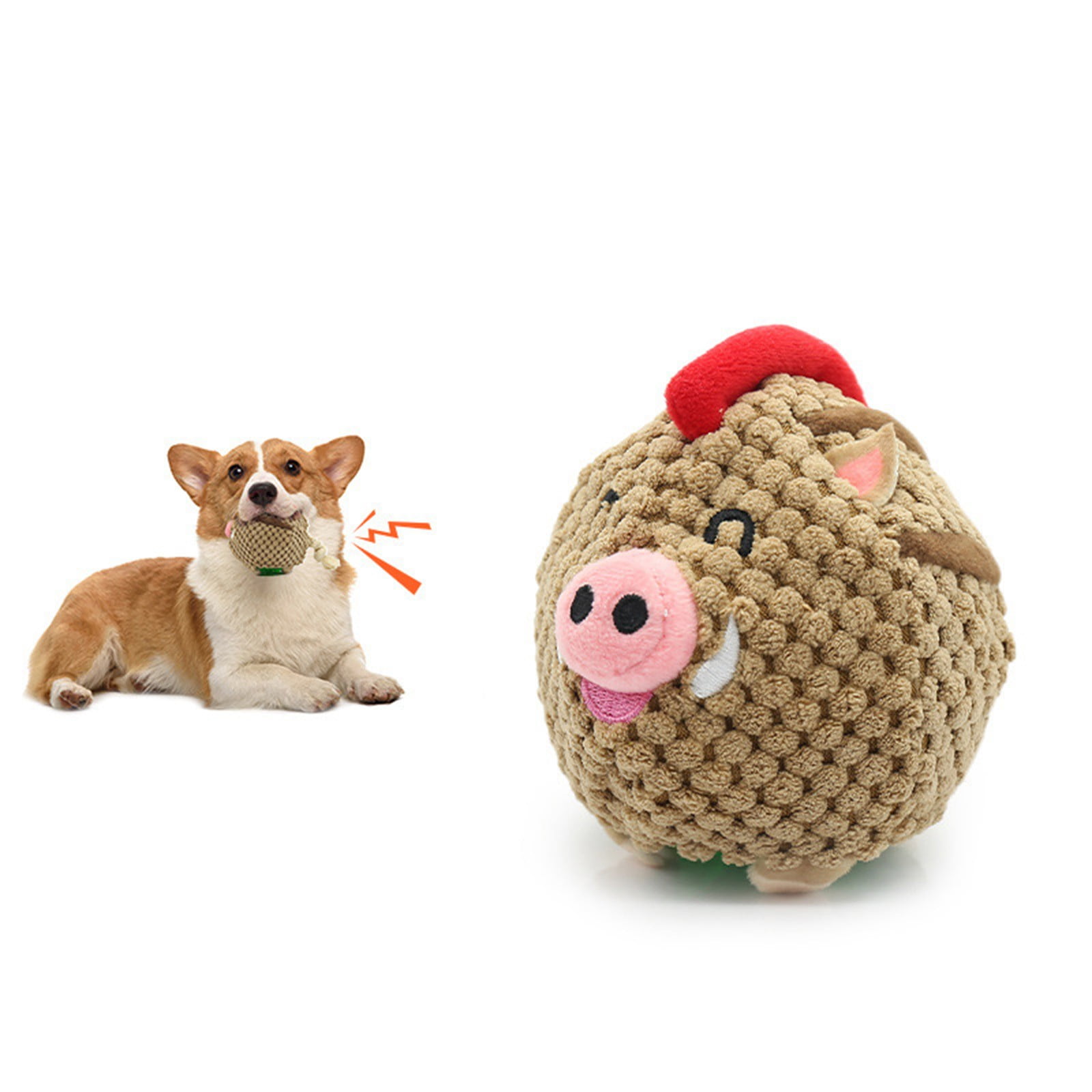 Pet Plush Toy Interactive Dog Toys, Squeaky Moving Dog Ball Toy, Washable  Cartoon Pig Plush Sound Dog Toy, Shake Bounce Boredom Talking Toys for Dog 