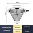 thumbnail image 2 of 2 pack Pour Over Coffee Dripper Slow Drip Paperless Coffee Filter, 800 Mesh Stainless Steel Pour Over Coffee Maker for Single Cup Brew Reusable Cone Filter, Coffee Drip Cone, Fine Mesh Strainer, 2 of 5