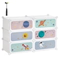 thumbnail image 1 of SONGMICS Estantería Modular Infantil de 6 Cubos, Zapatero Infantil, 43 x 31 x 105 cm, Armario Modular, para Ropa, Juguetes, Blanco, 1 of 5