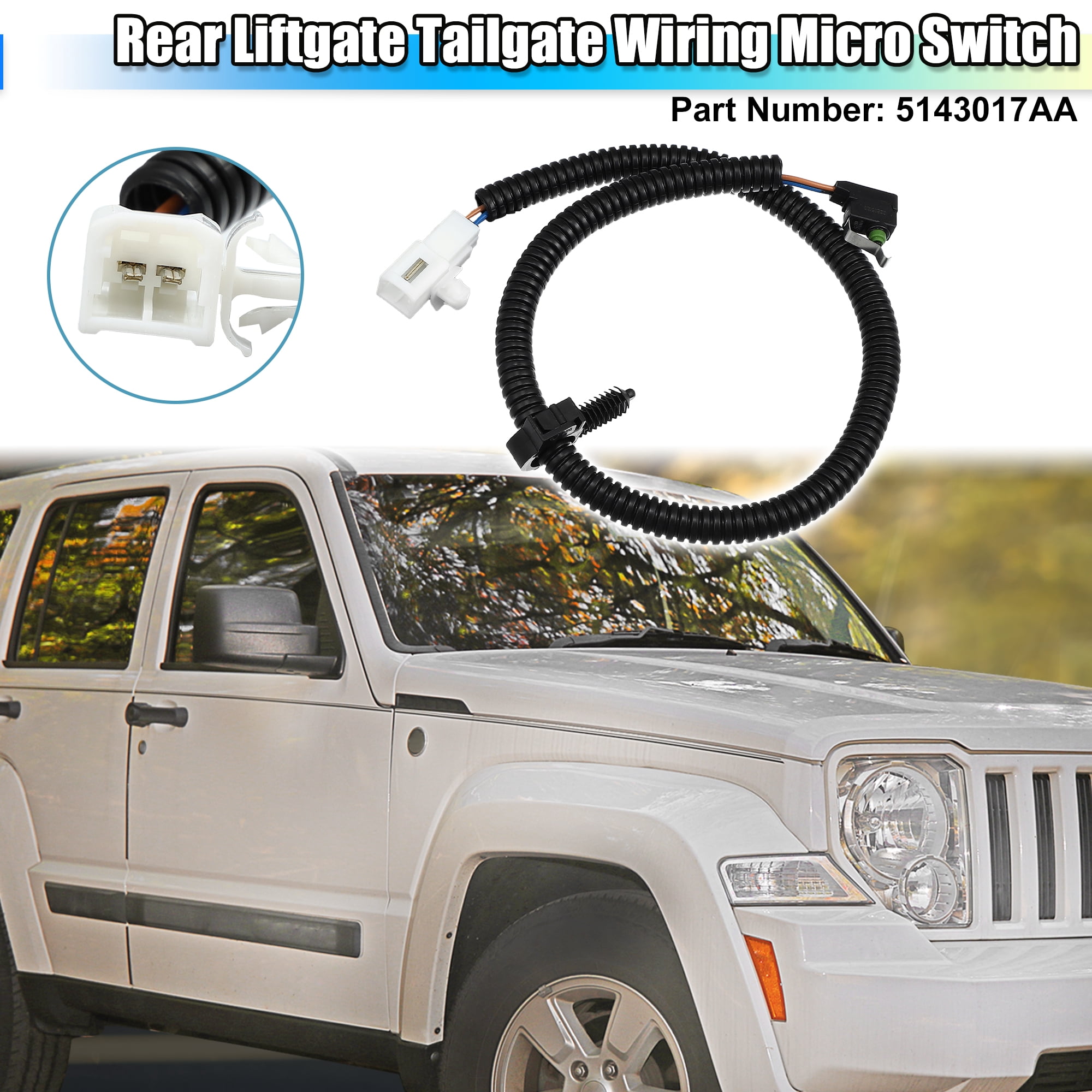Unique Bargains Rear Liftgate Tailgate Wiring Micro Switch for Jeep Liberty 2004-2007 5143017AA Electrical Jumper Wiring