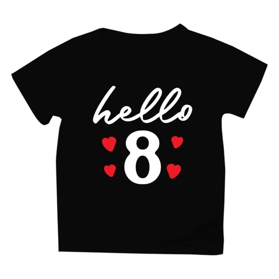 Bysome Summer Boys Shirts Letter Print Short Sleeve Crew Neck T-shirts Breathable Boys Tees Size 1-2 Years Black