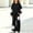 Black, variant on Spazoro Girls Hooded Sweatshirt Outfit with Kangaroo Pocket, Warm Floral Print Long Sleeve Elastic Waist 2 Piece Activewear Set for Daily Casual Wear Blue Size 6-7