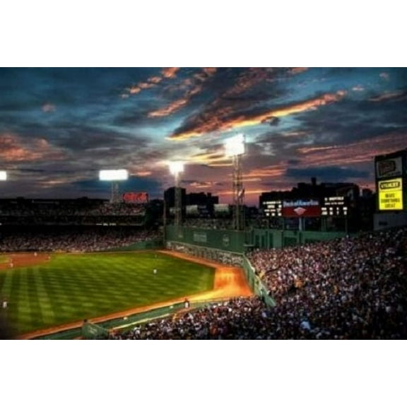 Fenway Park Poster Boston 12x16 Print on Metal Sign 12in x 16in Square Adults Best Posters