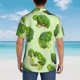 thumbnail image 4 of Fotbe Broccoli 3 Camisa Hawaiana para Hombre Unisex – Camisa Casual de Verano con Botones de Manga Corta de Algodón y Lino,X-Large, 4 of 7