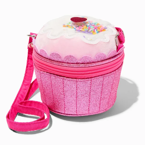 Claire's Club Pink Cupcake Crossbody Bag – Cute & Colorful Shoulder Purse for Kids, Female