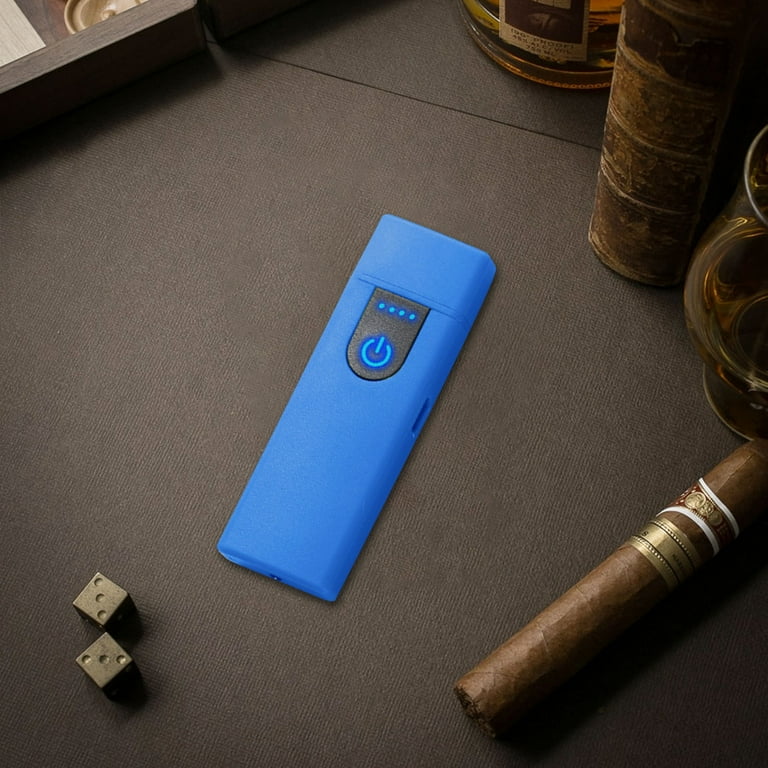 JUVIW Dual Arc Electric Lighter - USB Rechargeable, Windproof, Flameless Plasma Lighter With Battery Indicator - Pink Blue