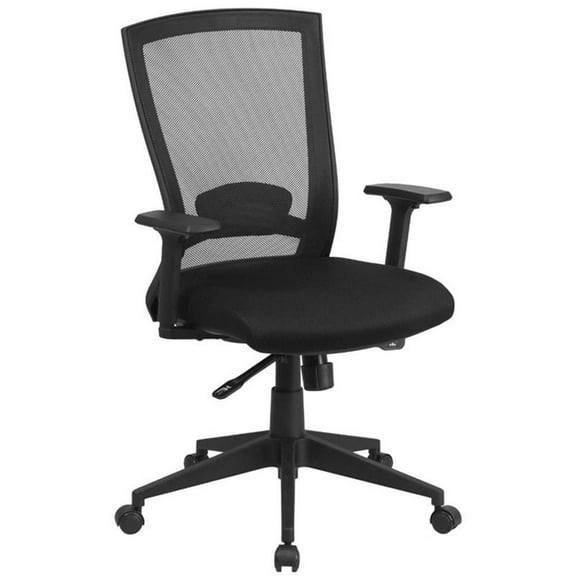 Scranton & Co Mid Back Mesh Swivel Office Chair in Black