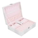thumbnail image 5 of Caja de joyería multicapa de cuero artificial blanco Caja de embalaje portátil para coleccionar, 5 of 10