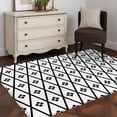 thumbnail image 5 of Minimalist Art Kitchen Runner Rug 2.7x5 Washable Runners for Hallway Non Slip Black White Boho Abstract Floral Lattice Large Area Rug Indoor Carpet for Bathroom Laundry Entryway Bedroom Living Room, 5 of 9