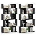 thumbnail image 1 of Costway 2 PCS 5-Tier Geometric Bookshelf with Open Shelves Closed-back Cubes for Living Room Black, 1 of 9
