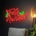 thumbnail image 3 of Handmadetneonsign Feliz Navidad Neon Sign, Merry Christmas Led Sign, Christmas Neon Light, Happy, 3 of 5