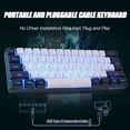 thumbnail image 3 of Gaming Keyboard, Minimalist Portable Wired Ultra-Compact Mini 61 Keys RGB Backlit Keyboard (White-Black), 3 of 5