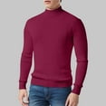thumbnail image 4 of TOWED22 Men's Mock Turtleneck Sweater Long Sleeve Half Neck Pullover Thermal Casual Ribbed High Neck Pullover Sweater(Wine,M), 4 of 7