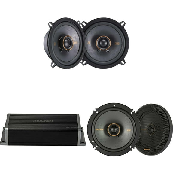 Kicker 47KEY2004 4-Channel DSP Smart Amp w/ 51KSC 6.5" & 5.25" Audio Upgrade Bundle