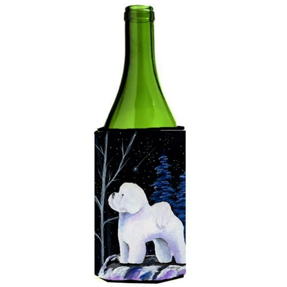 Starry Night Bichon Frise Wine bottle sleeve Hugger