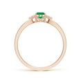 thumbnail image 2 of ANGARA Natural Solitaire Emerald Split Shank Engagement Ring with Trio Diamonds in 14K Rose Gold for Women (Size-6x4mm) | May Birthstone, Anniversary, Jewelry Gift for Women | Natural Emerald Ring, 2 of 10