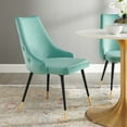 thumbnail image 3 of Modway Adorn Tufted Performance Velvet Dining Side Chair in Teal, 3 of 10