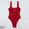 thumbnail image 5 of HOMBOM Womens Swimsuit Tummy Control Sparkly One Piece Red Bathing Suit for Young Women Sports, 5 of 7