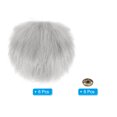 thumbnail image 3 of Uxcell Fluffy Soft Faux Fur Pom Poms for Hats with Snap Button, Grey 6Pack, 3 of 6