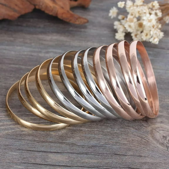 HOOUN 9pcs/Set Children Fashion Jewelry bangle stainless steel Bracelet 5.5* 55mm