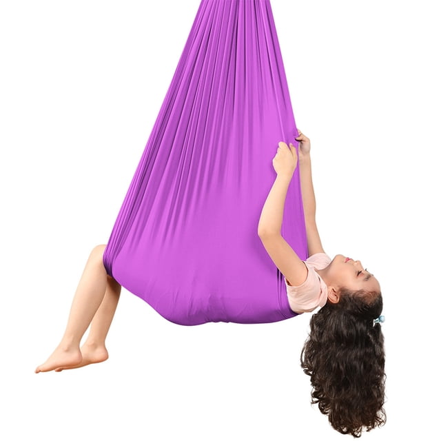 Coofit Kids Therapy Swing Nylon 3.28ft Elastic Solid Color Snuggle Swing Cuddle Hammock