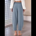 thumbnail image 4 of Pantalones Rectos Casuales Holgados de Algodón y , Color Azul , Talla L, 4 of 5