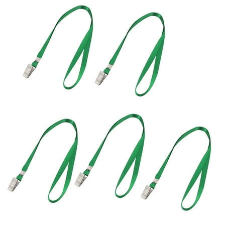 Unique Bargains Work ID School Card Phone Keys Badge Holder Lanyard Neck Strap Green 5pcs
